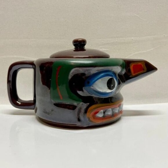 Vintage Native American Creamer Stackable Totem Mask Victoria Ceramics Japan EUC - Picture 4 of 15